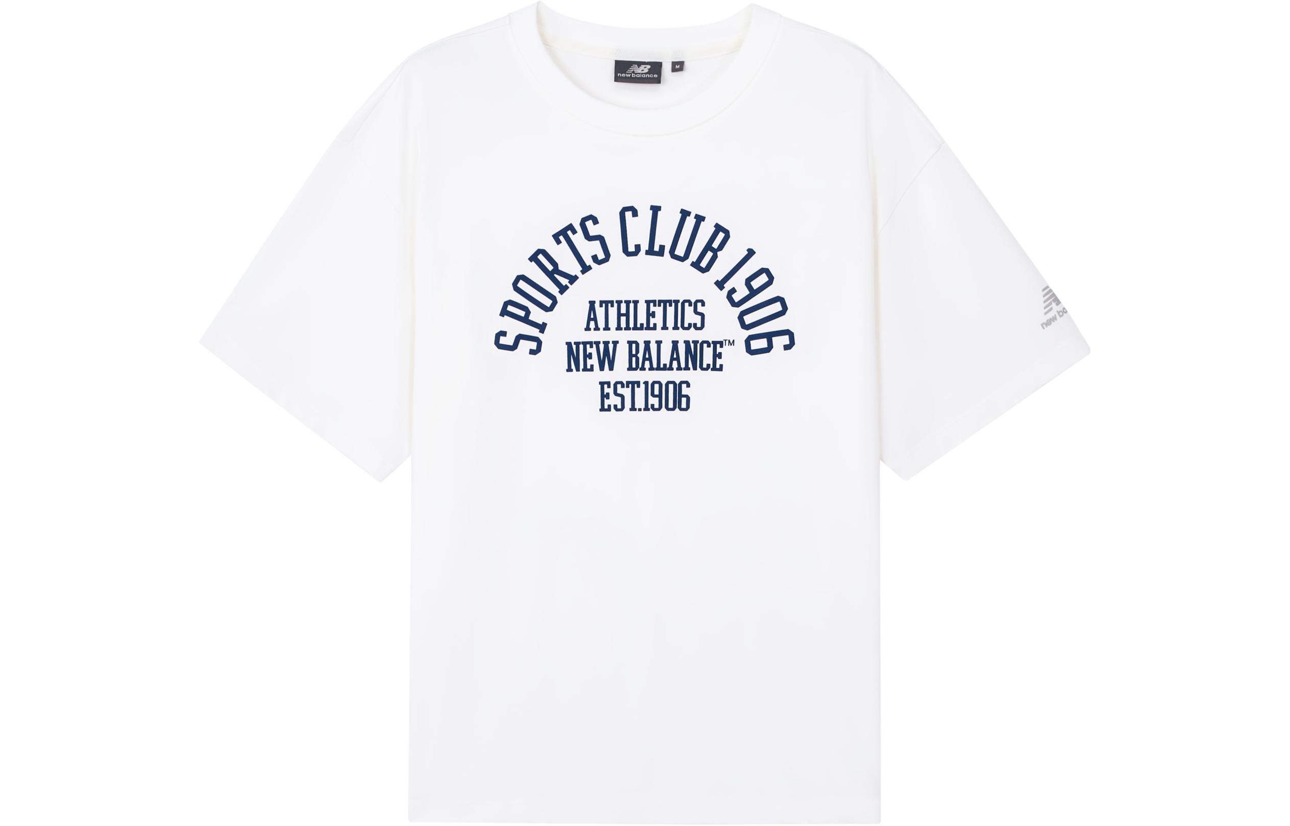 New Balance T Shirts Unisex White Crew Neck Moderate Straight Fit 5ED38451-IV L