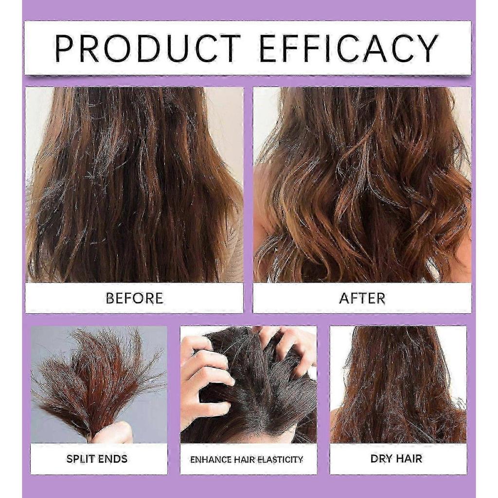 Anti-Frizz Haarserum für krauses, trockenes & geschädigtes Haar - Keratin-Haarbehandlung mit Rizinusöl, Rosmarinöl, nährt und repariert Haar, Hitzeschutz