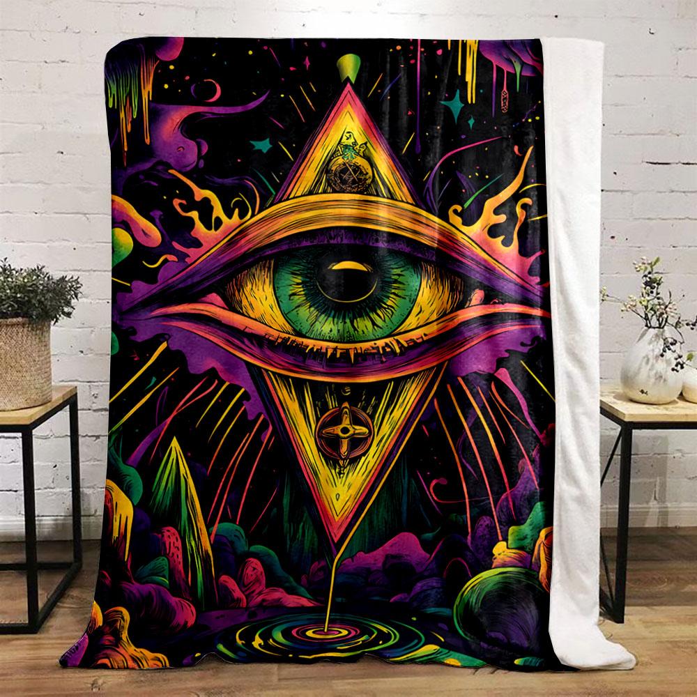 Psychedelic Eye Art Blanket for All Seasons Blanket Lunch Break Throw Gift