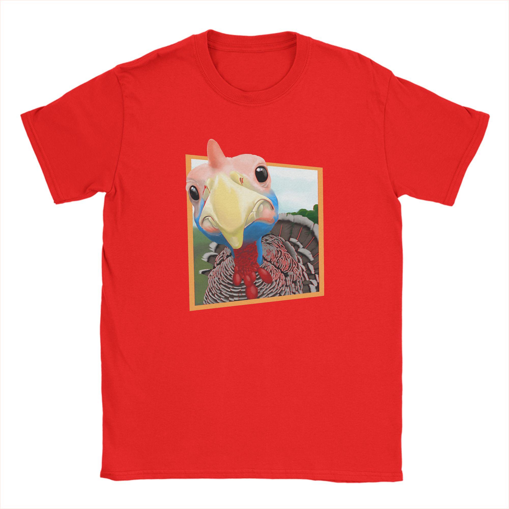 Thanksgiving Day Turkey T-Shirts Men  Crazy Pure Cotton Tee Shirt Crew Neck Short Sleeve T Shirts Gift Idea Clothes S