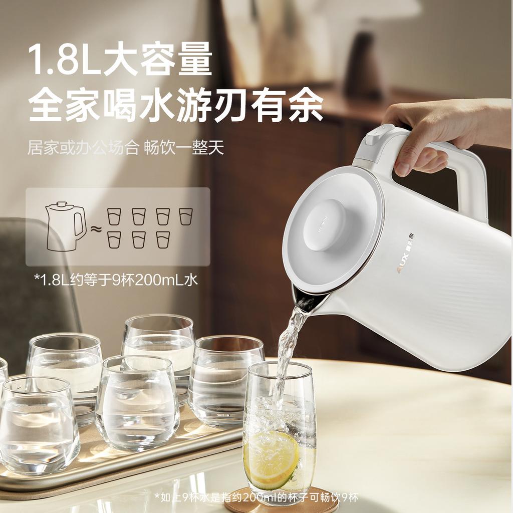 AUX 1.85L Stainless Steel Electric Kettle, 1500W Rapid Boil