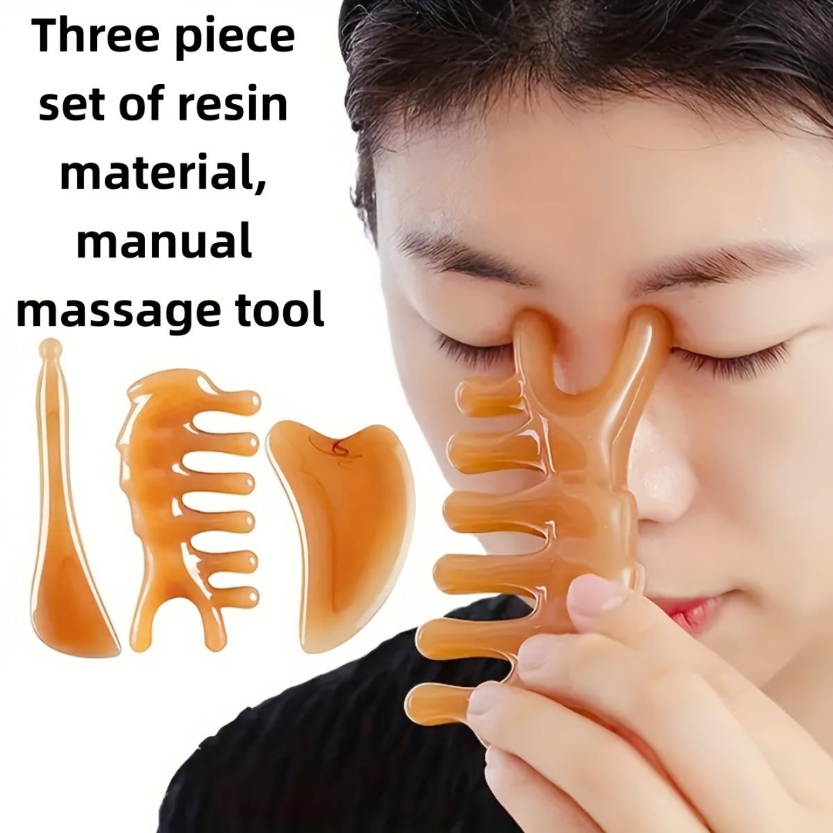 Three-piece set - specifically designed for guasha massage tools, head massage combs, guasha plates and finger pressure sticks, facial and body guasha Three-piece set