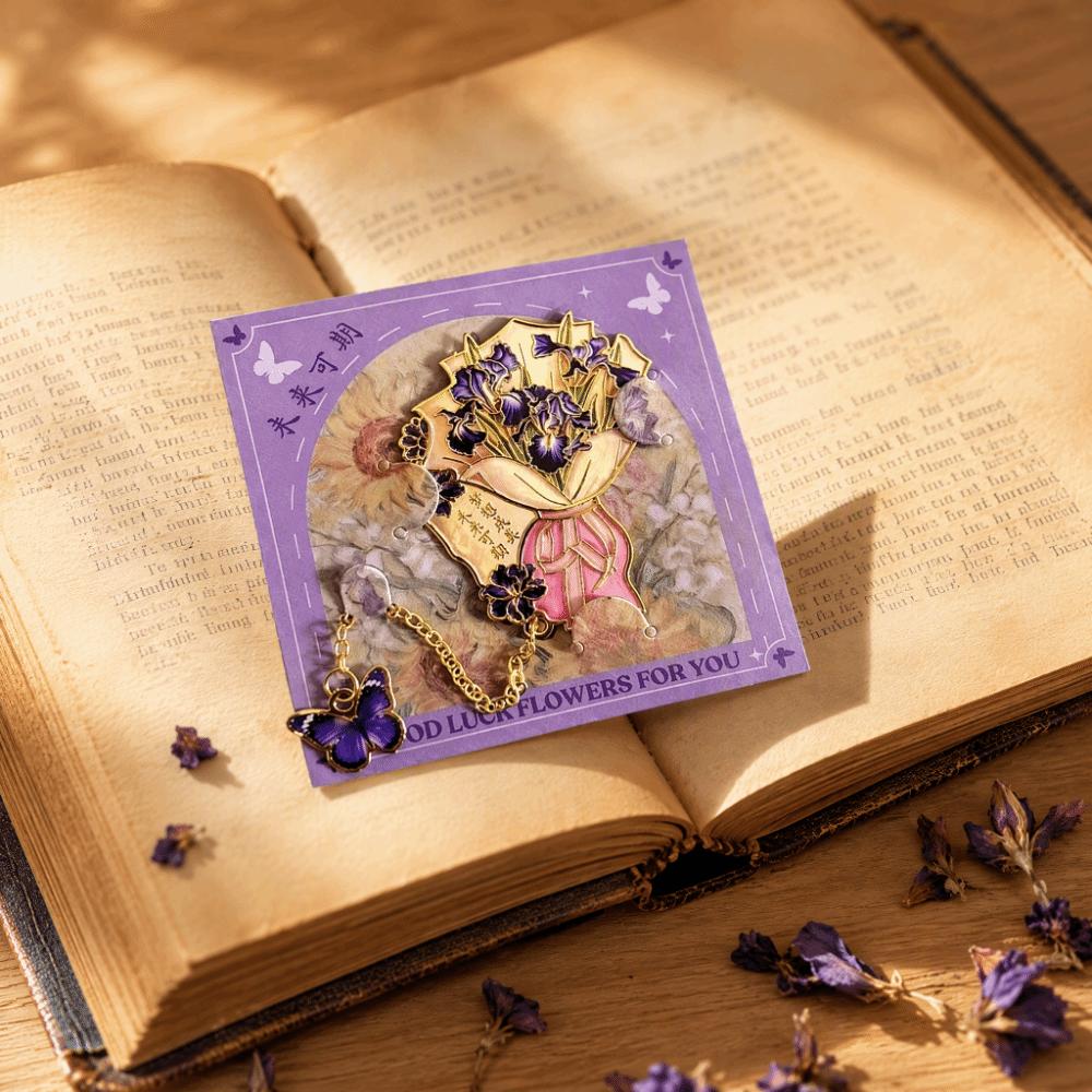 Vintage Metal Iris Flower Bookmark Iris Flower Decorative Bookmark Office Reading