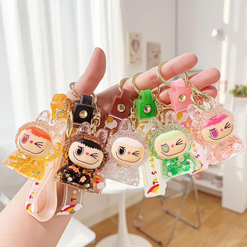 Acrylic Quicksand Oil Mini Keychain Bag Small Pendant Key Chain