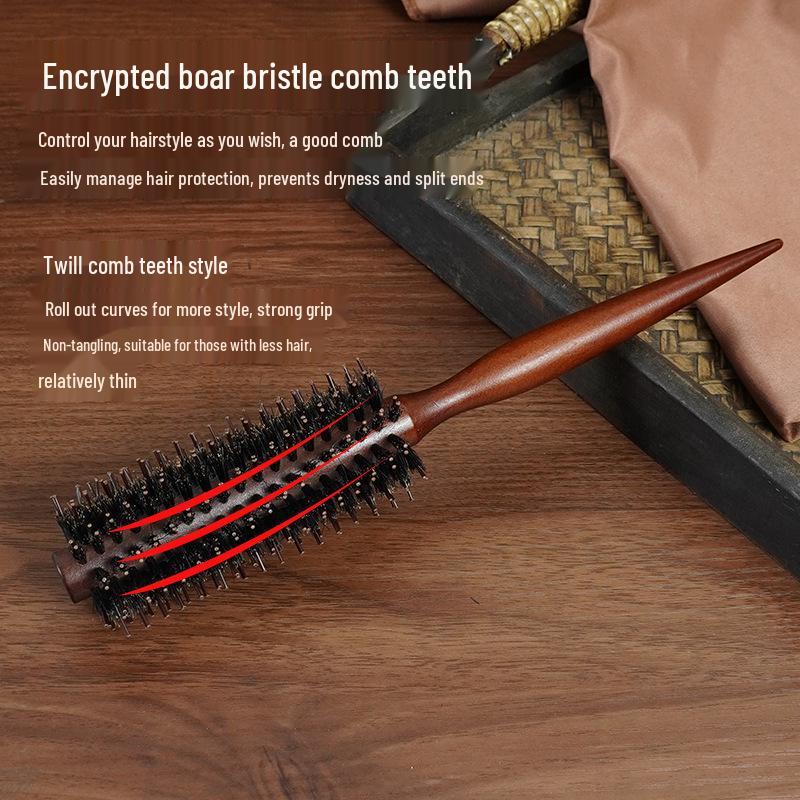 Stylist Curling Comb: Anti-Static Wooden Fluffy Roller for Haircuts