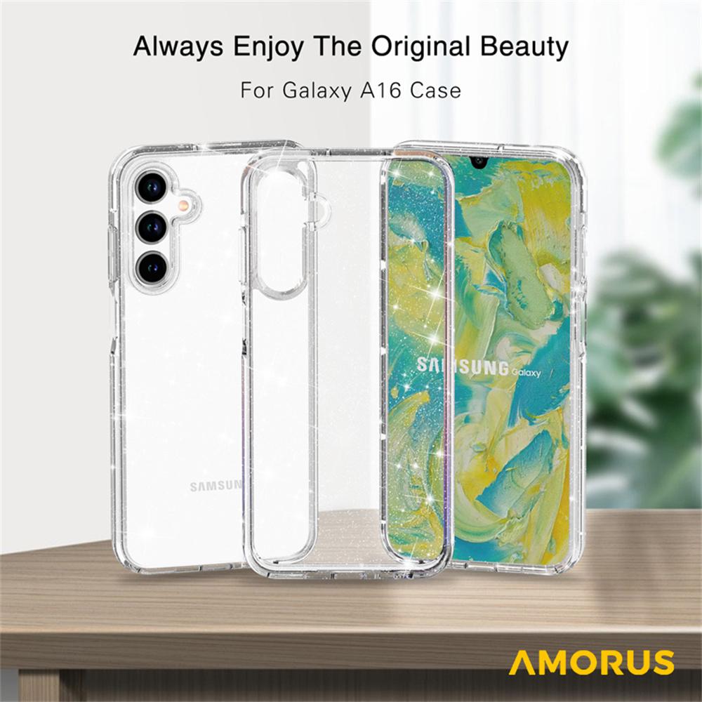 AMORUS Für Samsung Galaxy A16 5G Hülle Weiches TPU Harte PC Rückseite Stoßfestes Handyhülle