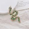 Sparkling Rhinestone Collar Pins Animal Snake Lapel Pin Fashion Zodiac Snake Brooch  New Year