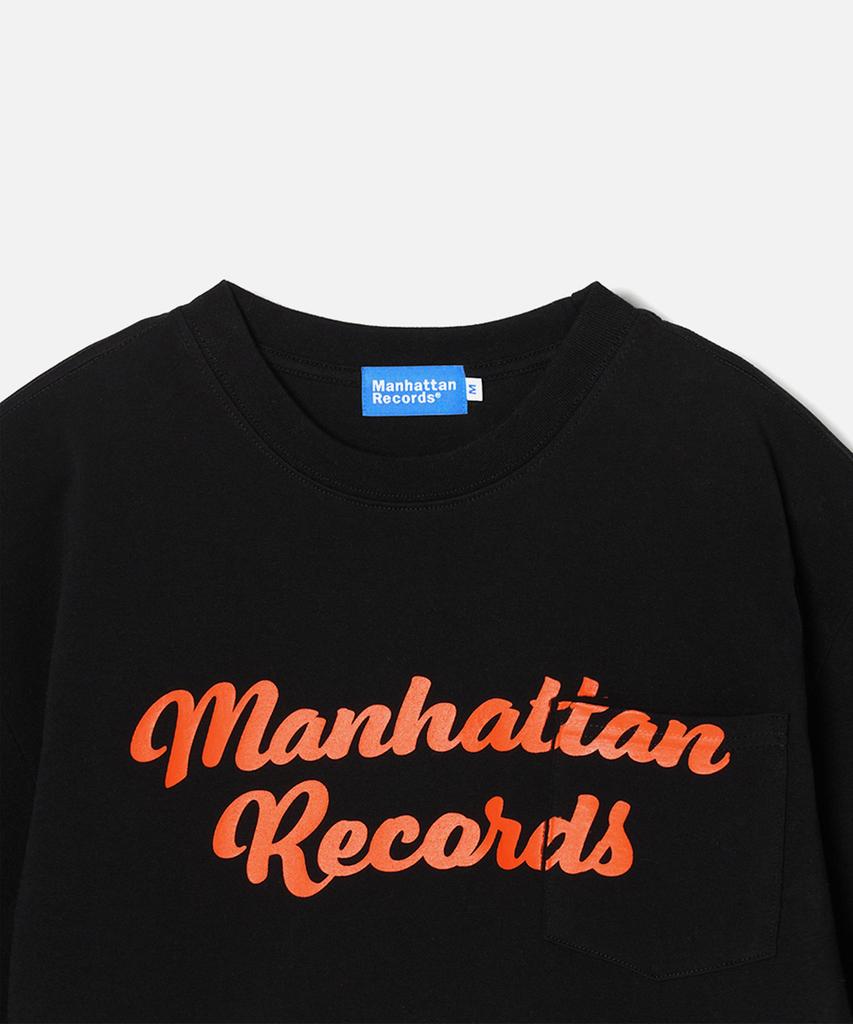 Maenhatanlekojeu Manhattan Records Arch Logo Pocket T-Shirt - Black