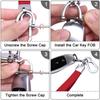 Wisdompro Car Key Chain, Genuine Leather, Car Key Chain, Lost Prevention, Smart Key Universal Type, Stylish, Unisex (Red)