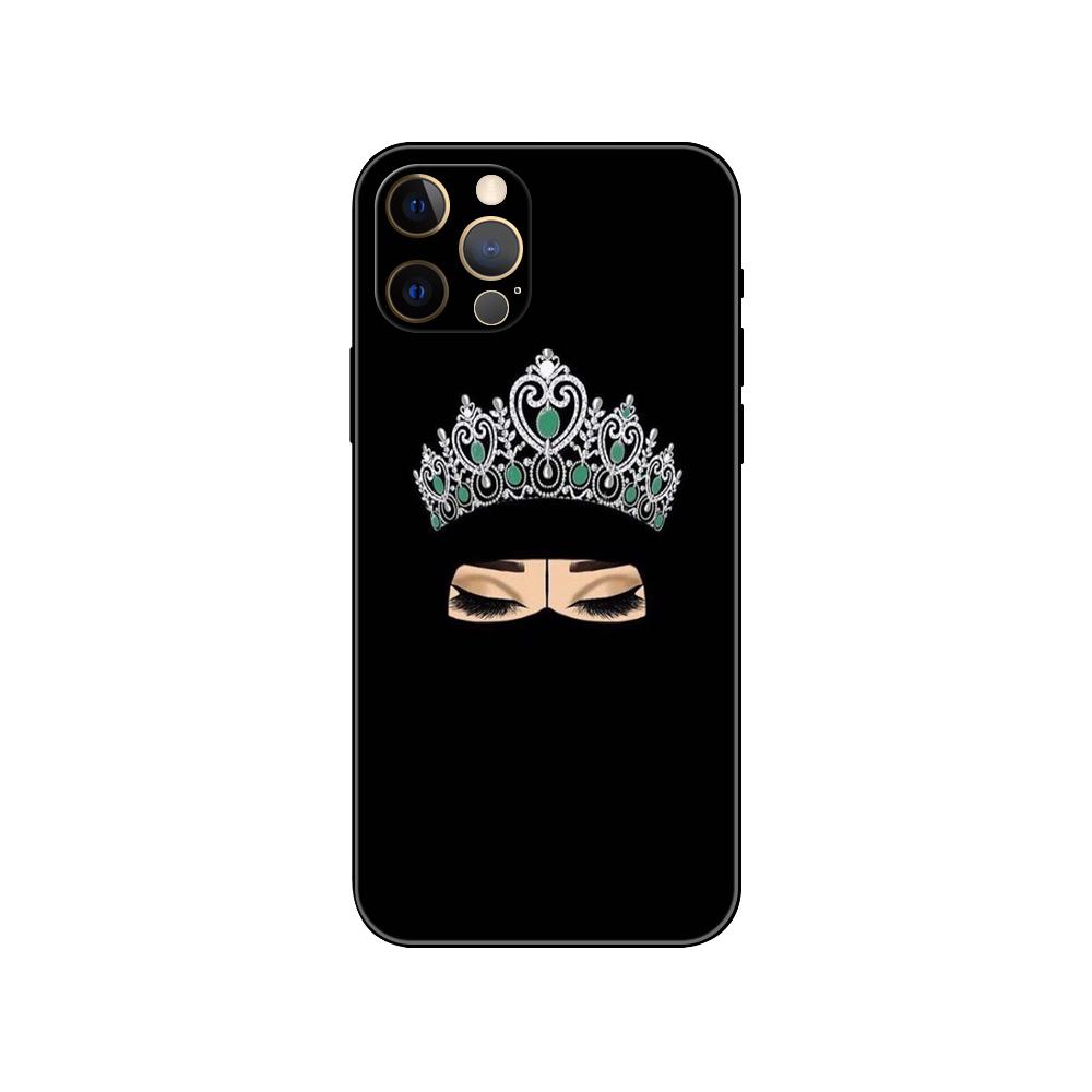 Hijab Gesicht Muslimisch Islamisch Handyhülle für iPhone 5 5s 2020se 6 6s 7 8 plus x 10 XR XS 11 12 13 mini pro MAX schwarz TPU Rückseite