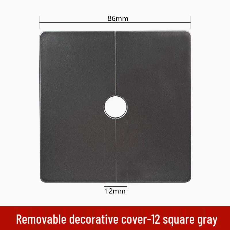Square Detachable Cable Hole Cover Plate – Adhesive Decorative Wall Plug with Buckle for TV.