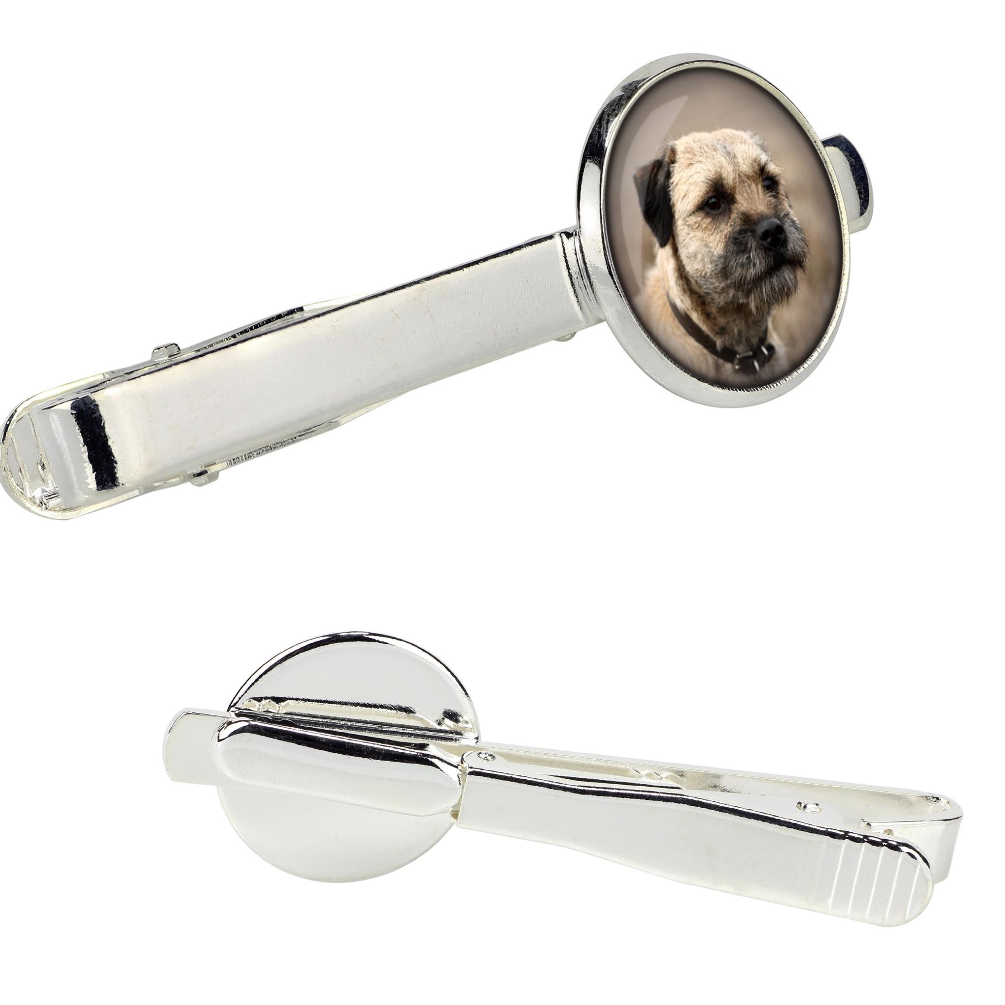 

Border Terrier - tie clip in a box, stylish tie, personalized jewelry from the Art-Dog brand срібний