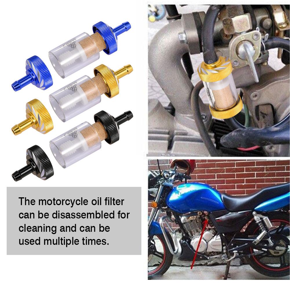 Motorcycle Modified Metal Oil Filter Removable Transparent Glass Gasoline Filter for ATV Dirt Pit Bike Motocross