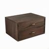Holz-Schreibtisch-Organizer mit Schubladen Dunkelbraun Vintage-Schubladenbox Messinggriffe Tischplatte