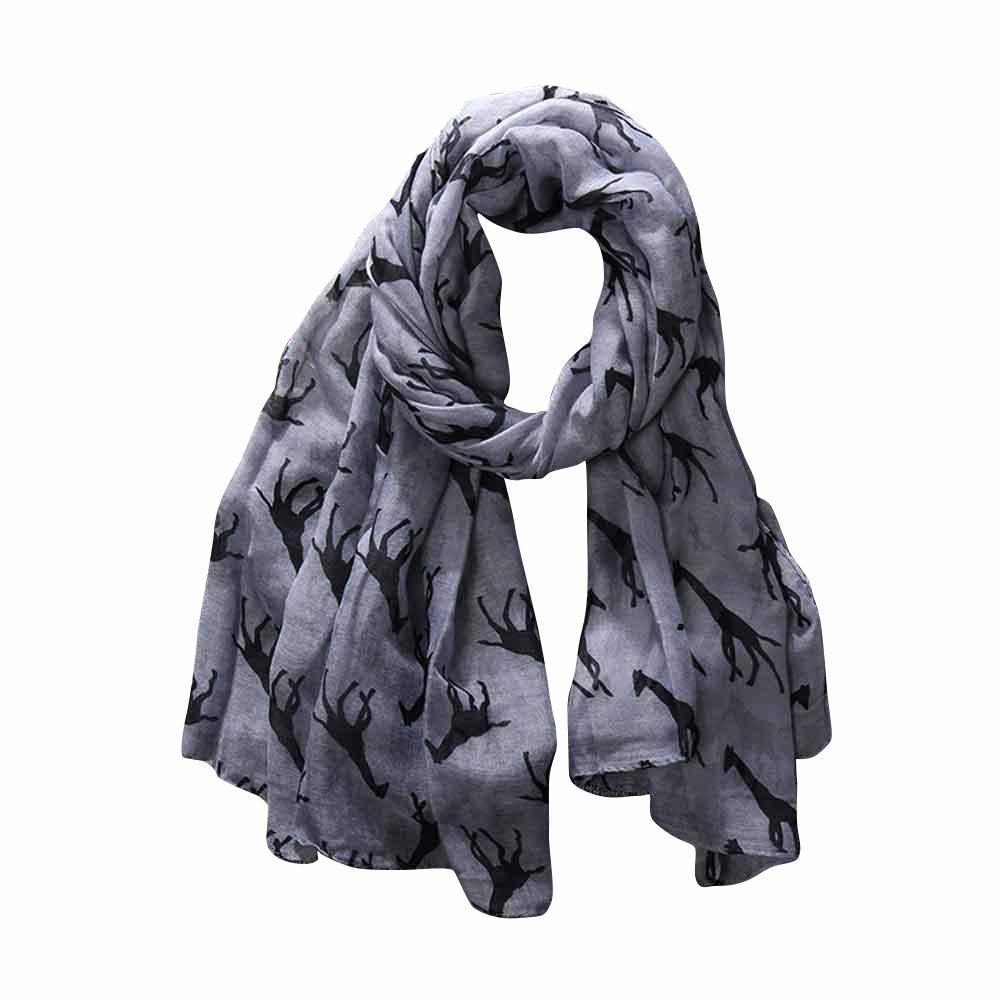 Women Ladies Giraffe Print Pattern Long Scarf Warm Wrap Shawl