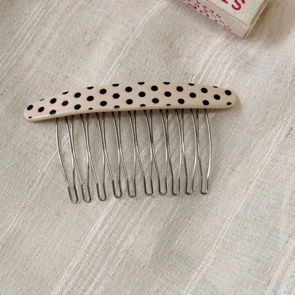 Polka Dot Comb Clip Non-Slip Bangs Hair Clip New Hair Side Combs  for Princess Hair Accessories