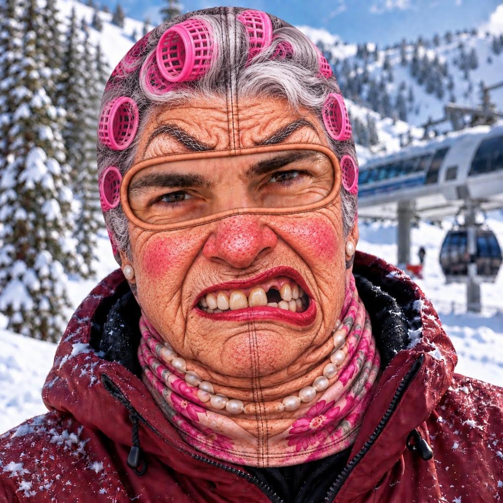 Gorro Bufanda de Esquí Divertido con Estampado 3D de Invierno para Hombres, para Deportes al Aire Libre