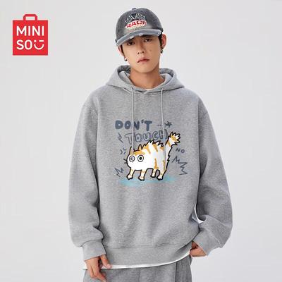 MINISO Cartoon Cat Print Hooded Sweatshirt
