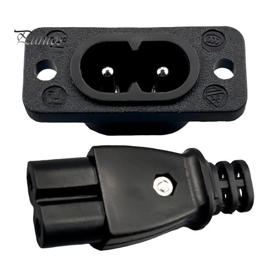 

8-подібна розетка живлення зі знімною штекерною вилкою C8 AC 250V 2,5A Легке встановлення на стіні або приладах Побутова розетка для комерційного використання чорний