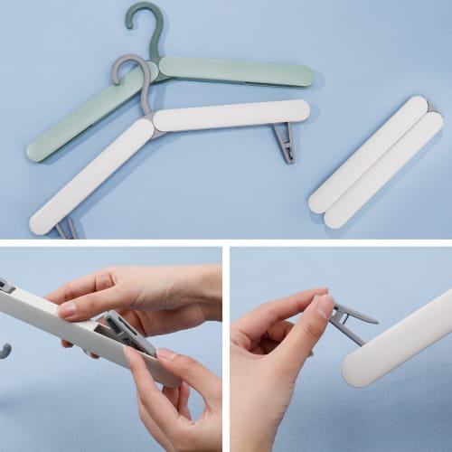 Yorkereynom Portable Hangers, Set of 2, Foldable Travel Hangers, Convenient, Lightweight, Multifunctional, Space-Saving, for Travel, Business Trips, a