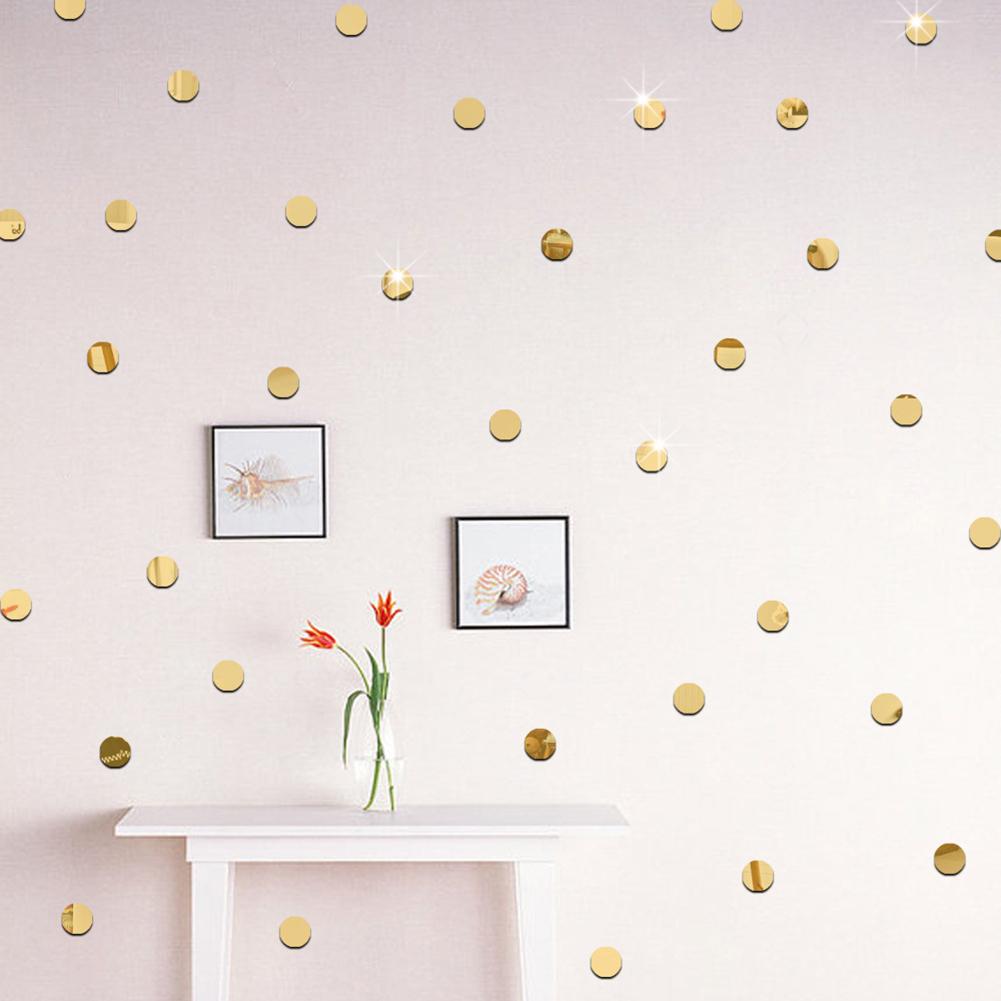 100 Pcs Round Acrylic Mirror Surface Wall Sticker Circle Wall Sticker Mini Small for Bedroom Showroom Wedding Enagement Birthday