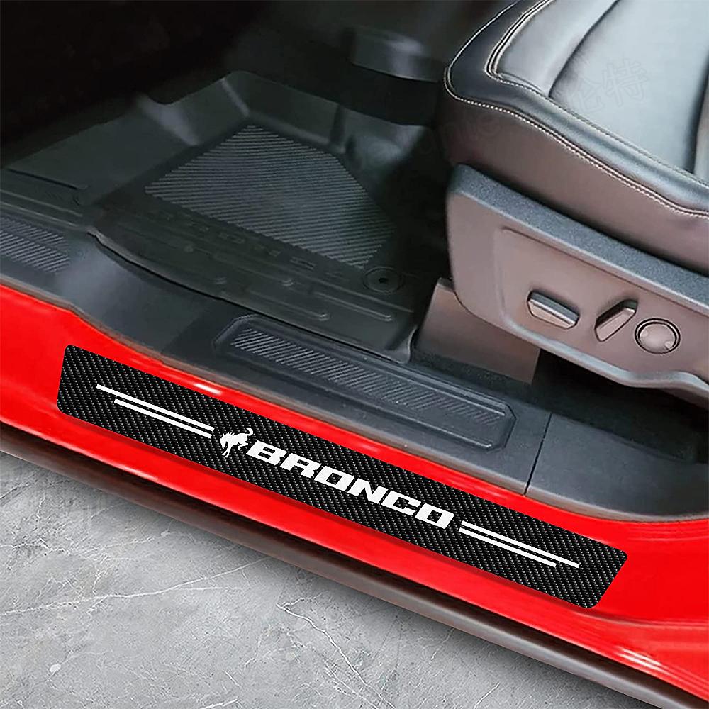 4Pcs Carbon Fiber Car Door Threshold Sill Sticker For Ford Bronco 2022 Sport Car Styling Accessories 4-Door