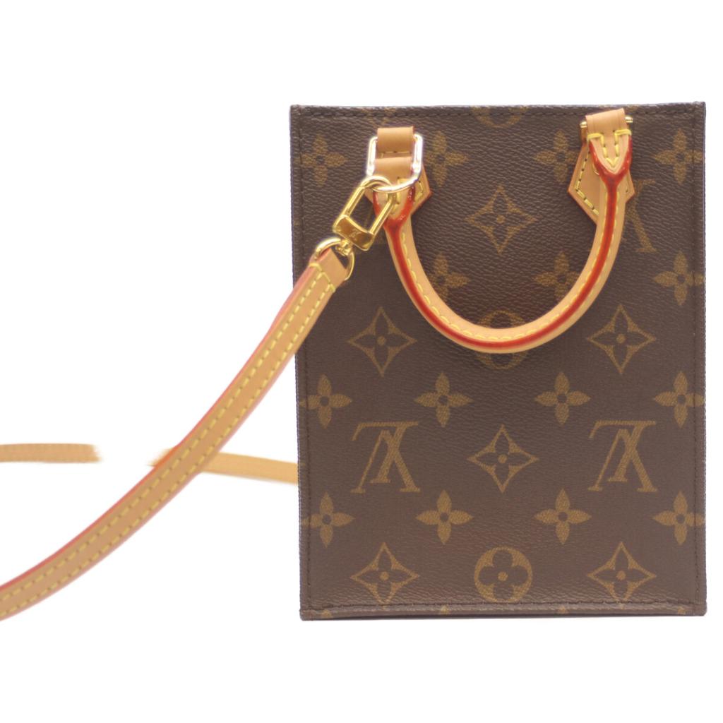 LOUIS VUITTON M81295 Monogram Petite Sac Pla Shoulder bag BrownUsed