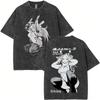 Washed Vintage Anime My Hero Academia Himiko Toga Graphic T-shirt   ga Casual T-shirts Unisex Y2k Oversized T Shirts