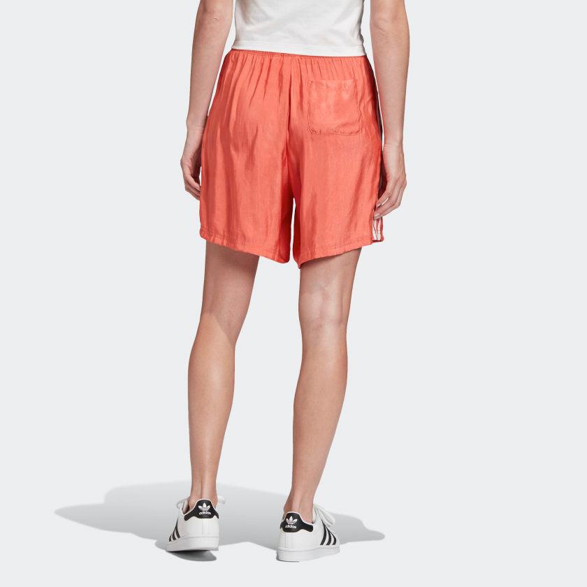 adidas Originals Satin Shorts Three Stripes Sports Shorts Women Shorts Red FM2631