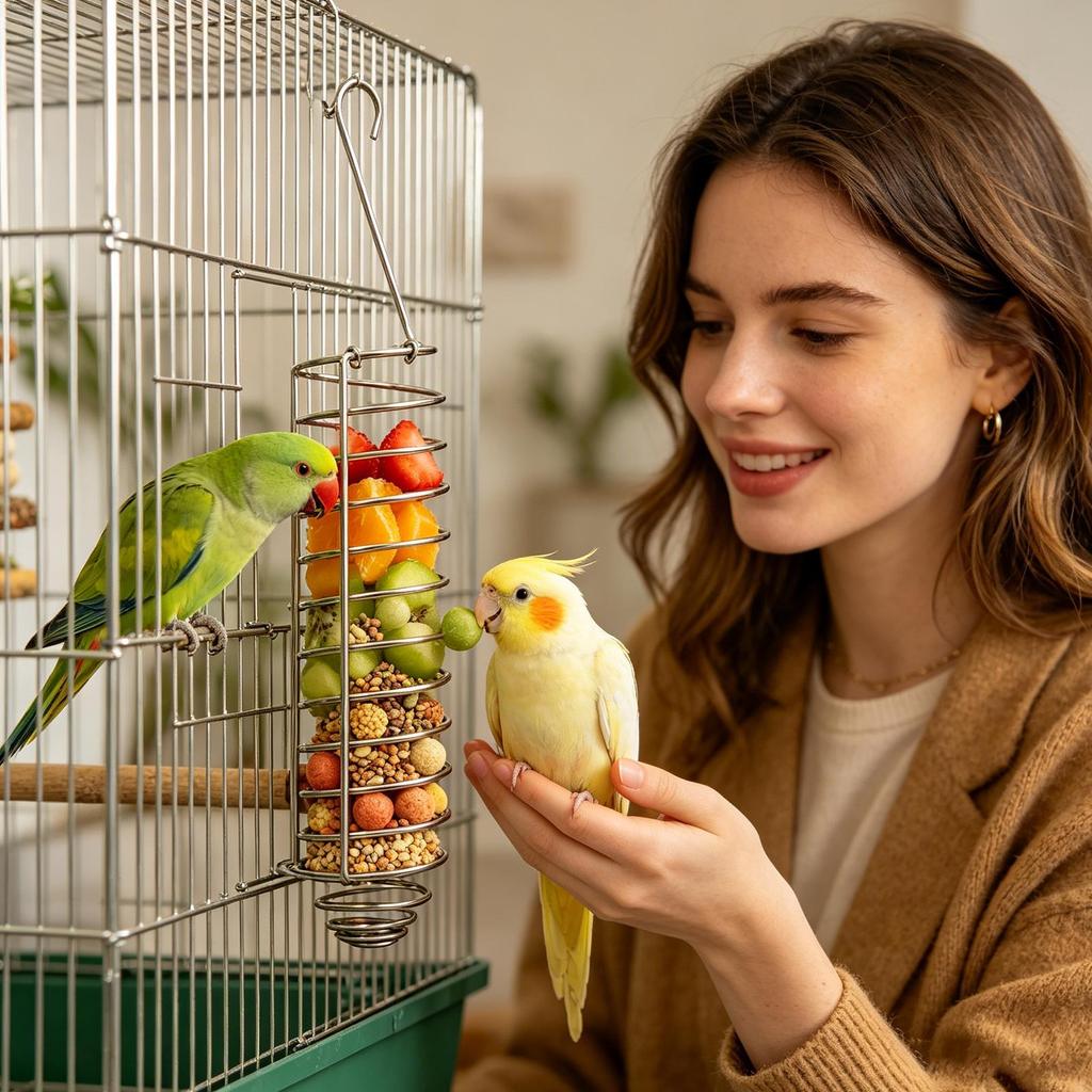Bird Food Holder Foraging Treat Tray Bird Bowls for Cage for Parakeet Cockatiel Parrot Conure Canary Quaker Finch Pet