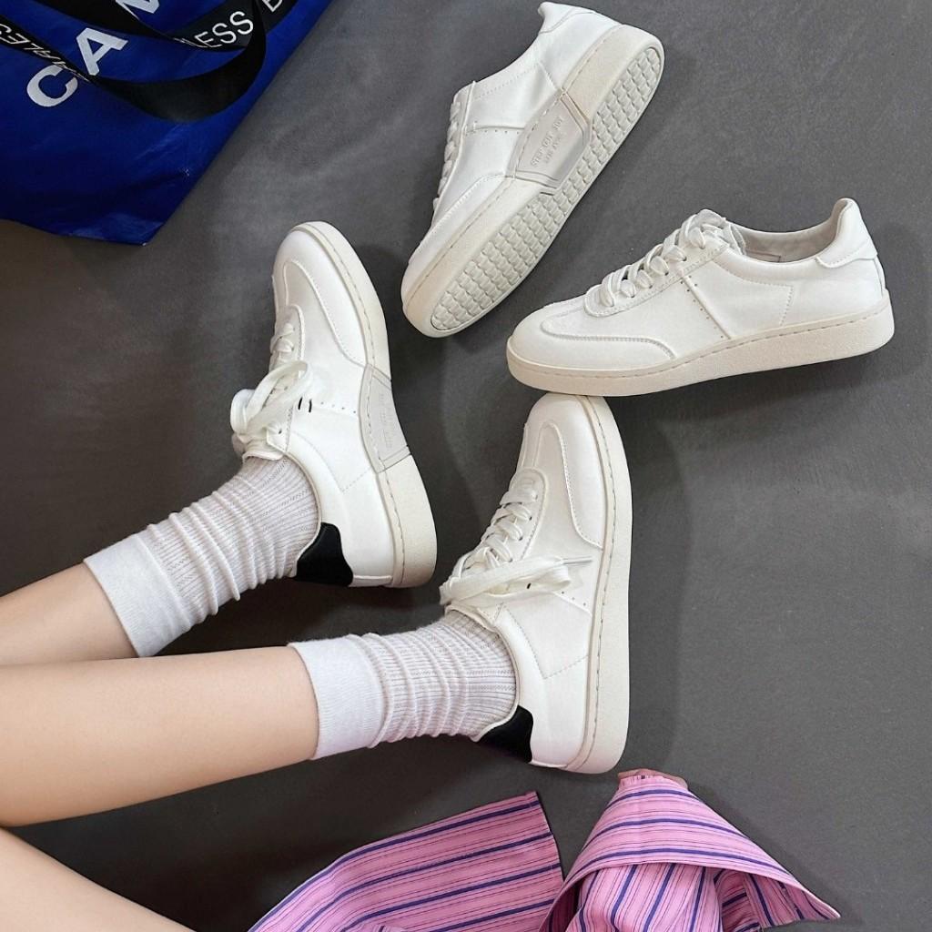 

Whole cowhide inside and out~ 2025 spring and summer models, first-layer cowhide lace-up casual board shoes, flat-soled shallow-mouth white shoes 40 білий