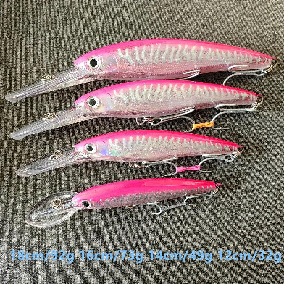 Trolling Minnow Fishing Lures 12 14 16 18cm 32g 49g 73g 92g Floating Sinking Wobblers Hard Bait for Pike Saltwater Fishing Lure