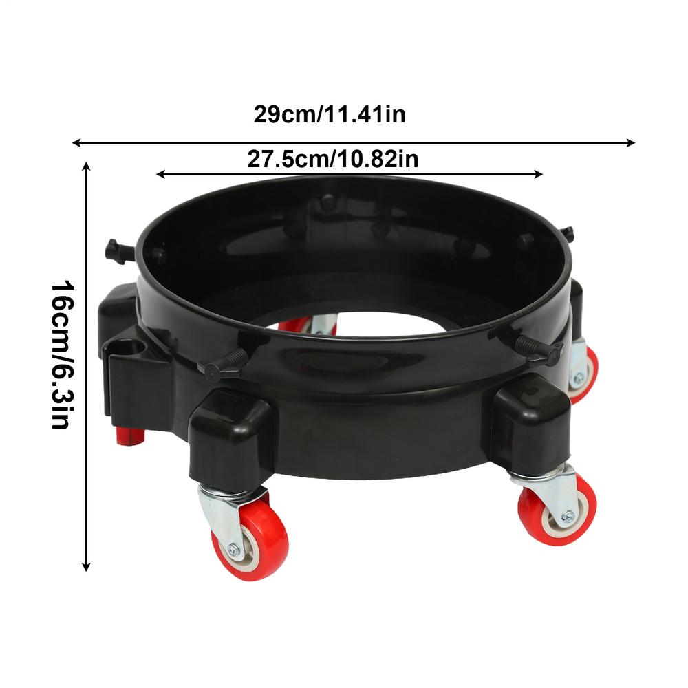 

Bucket Dolly With Wheels Car Wash Bucket With Wheels Bucket Caddy Multifunctional Car Wash Accessories Bucket Holder For Food чорний