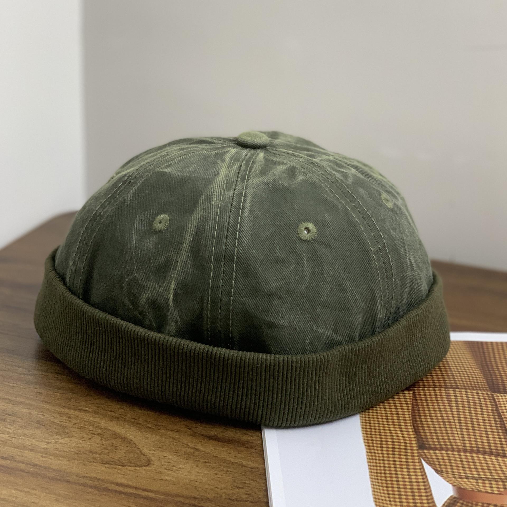 

Вымытая купольная шляпа яппи с кожурой дыни для пары уличных трендов мягкий верх всесезонная универсальная шляпа для арендодателей для мужчин M（56-58cm）