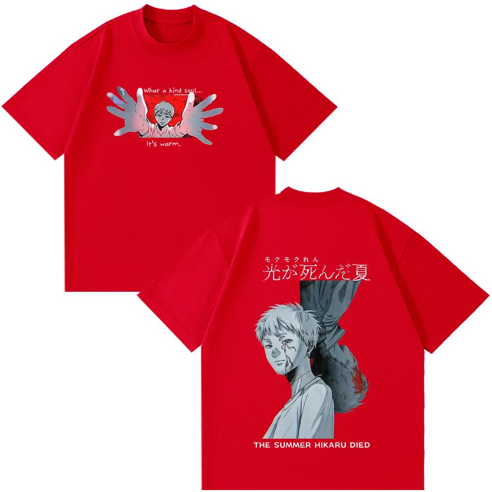 

Anime The Summer Hikaru Died Yoshiki T-Shirt Fashion Harajuku O-Neck Unisex Women Tee Tops Cotton Casual Loose T Shirts Streetwear S