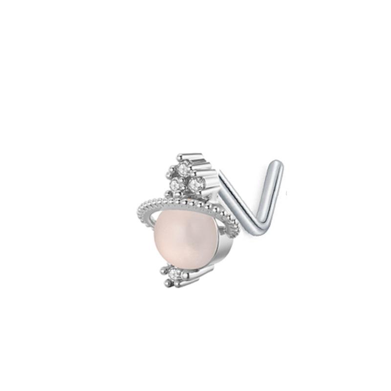 Mikromosaik Vermikulit Blomma Näspiercing Näspiercing Smycken Mode Öronbroskspik Personlighet Persikohjärta Näspiercing