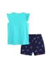 Unicorn Print Girls' Summer Short Sleeve Knit Cotton Two-Piece Set