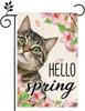 Cat Hello Spring Owers Garden Ag 12x18 Double-Sided Green Spring Welcome Yard Ag Outdoor Decor XXP EEU SSL