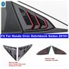 Car Rear Tail Window Louver Shutter Side Vent Decor Panel Cover Trim ABS Accessories For Honda Civic Hatchback Sedan 2016 -