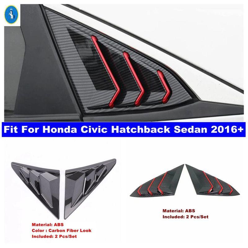 Auto Heckscheibenlamellen Jalousie Seitenlüftung Dekopaneel Abdeckung Zierleiste ABS Zubehör für Honda Civic Hatchback Limousine 2016 -