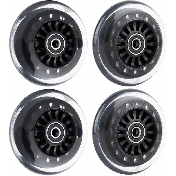 Ride On Swing Twist Wiggle Car Polyurethane Replacement Wheels w/Bearings ABEC-9 (2 Front Wheels with Convex Hub, 2 Rear Wheels with Concave Hub)