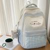 Schoolbag Lightweight Large-capacity Backpack New Japanese Ins High Value Fresh and Sweet Plaid Junior High School Student Schoolbag