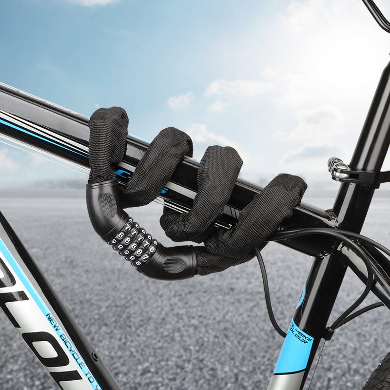 Bicycle Accessories Safety Heavy-Duty Anti-Theft Portable 120cm Bike 5-In-1 Combination Chain Password Lock