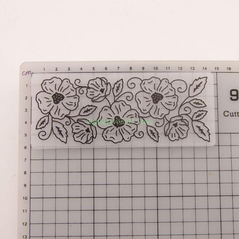 24TE Flower Plastic Embossing Folder DIY Craft Template Mold Scrapbook Paper Card Photo Album Making Fondant Cake Decor