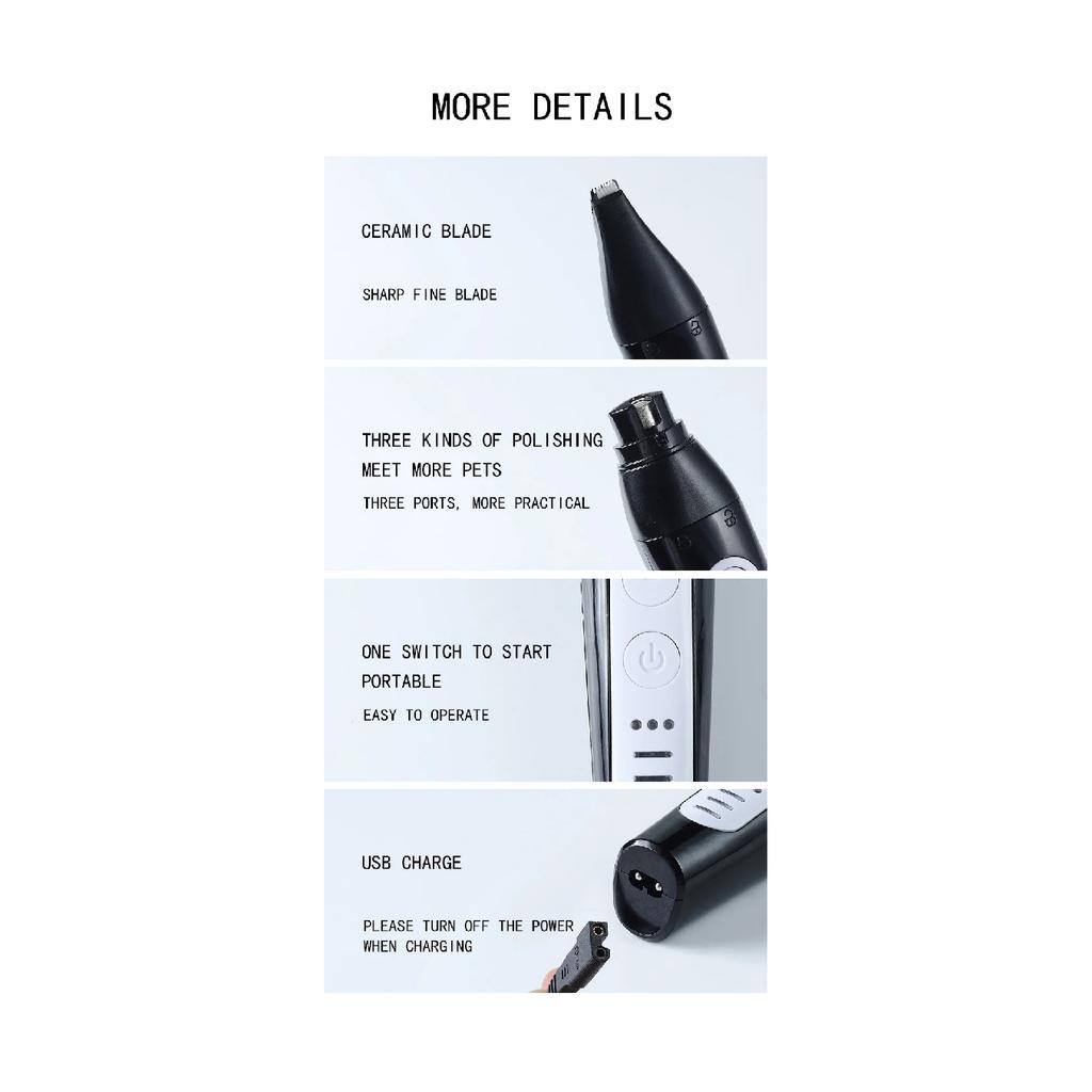 Wholesale Pet Grooming Tool Usb Charge 2 in 1 Electric Pet Nail Grinder With Feet Hair Shaver