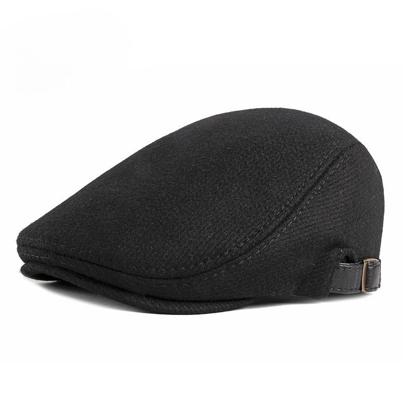 

Men s Wool Herringbone Flat Cap British Retro Style Newsboy Hat Autumn Winter Warm Beret Adjustable Cabbie Cap for Men adjustable [55-60cm]