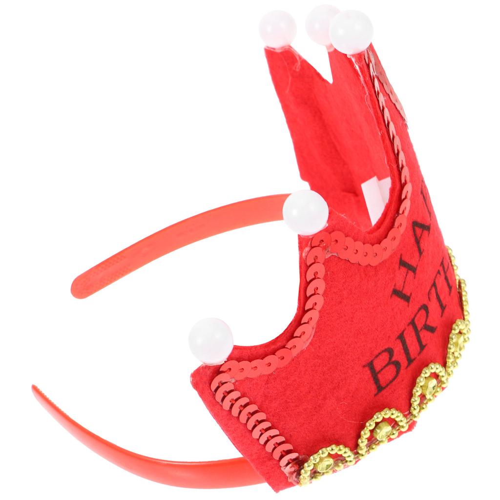 LED Crown Birthday Hat for Children and Grownups Plastic Non-Woven Glowing Party Hat with 3 Light Modes Happy Birthday Gift