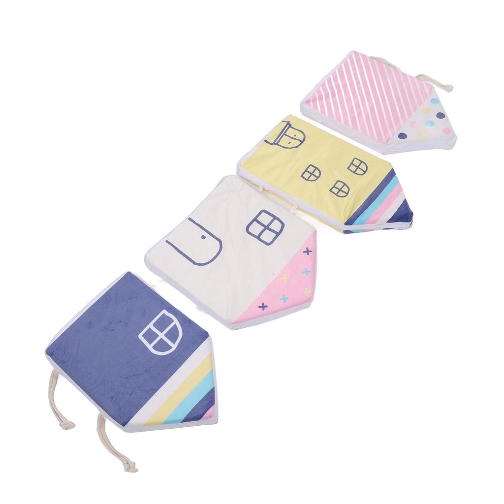 4pcs House Shape Baby Bed Bumper Cartoon Anti Collision Bed Surrounder Detachable Washable Baby Bed