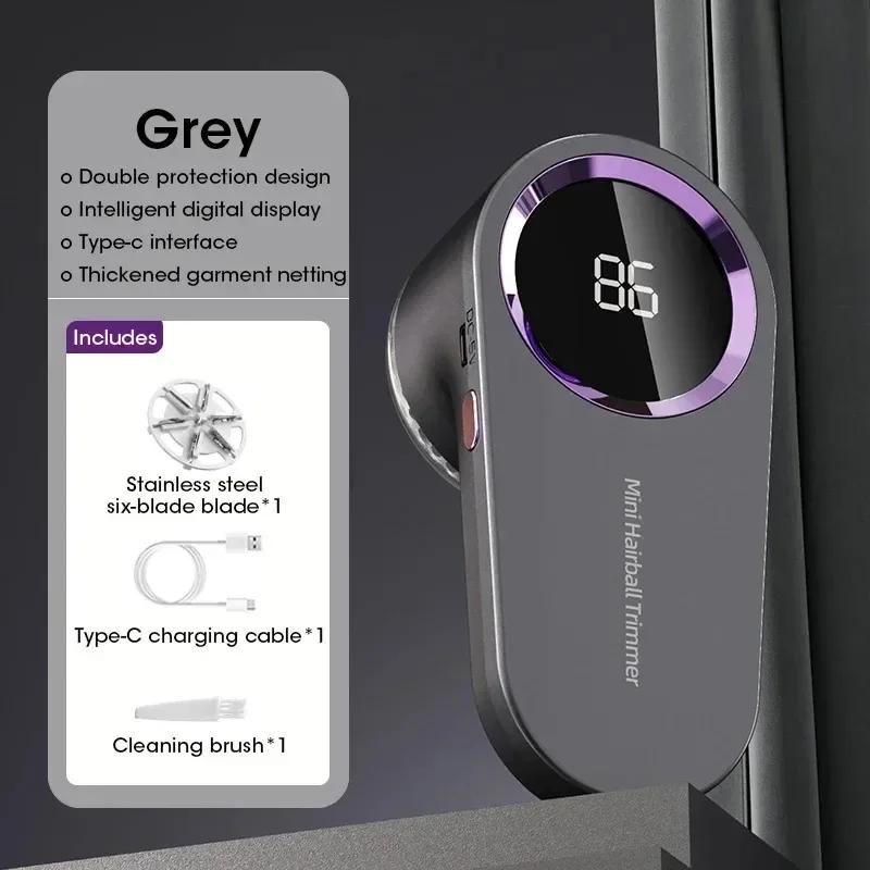 Fabric Shaver Lint Remover Rechargeable Electric Sweater Defuzzer with Digital LED Display Remove Fuzz Pills for Clothes