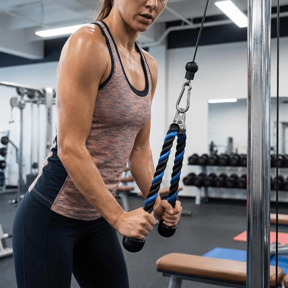 Mehrfarbiges Trizepsseil Zugseil Kabelummanteltes Nylon Trizepsseil Kabel Fitnessstudio Zubehör